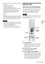 Предварительный просмотр 65 страницы Sony RDR-HX1000 Operating Instructions Manual