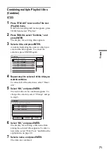 Предварительный просмотр 71 страницы Sony RDR-HX1000 Operating Instructions Manual