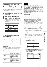 Предварительный просмотр 93 страницы Sony RDR-HX1000 Operating Instructions Manual