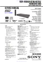 Sony RDR-HX1080 Service Manual preview