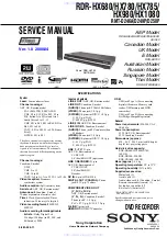 Preview for 1 page of Sony RDR-HX1080 Service Manual