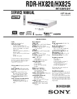 Preview for 1 page of Sony RDR-HX820 Service Manual