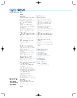 Preview for 2 page of Sony RDR-HX900 Specifications