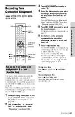 Preview for 67 page of Sony RDR-HXD1065 Operating Instructions Manual