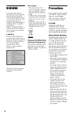 Preview for 2 page of Sony RDR-HXD890 Operating Instructions Manual