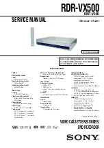 Sony RDR-VX500  (RDRVX500) Service Manual preview