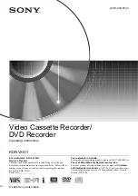 Предварительный просмотр 1 страницы Sony RDR VX511 - DVDr/ VCR Combo Operating Instructions Manual