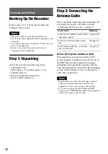 Preview for 12 page of Sony RDR-VX515 - Dvd Recorder/vcr Combo Operating Instructions Manual