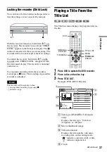 Preview for 37 page of Sony RDR-VX515 - Dvd Recorder/vcr Combo Operating Instructions Manual