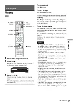 Preview for 67 page of Sony RDR-VX515 - Dvd Recorder/vcr Combo Operating Instructions Manual