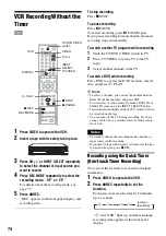 Preview for 74 page of Sony RDR-VX515 - Dvd Recorder/vcr Combo Operating Instructions Manual