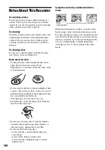 Preview for 108 page of Sony RDR-VX515 - Dvd Recorder/vcr Combo Operating Instructions Manual