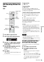 Preview for 79 page of Sony RDR-VX521 Operating Instructions Manual