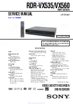 Sony RDR-VX535 - DVD Recorder & VCR Combo Player Service Manual preview