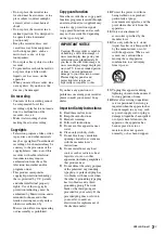 Preview for 3 page of Sony RDR-VX560 Operating Instructions Manual