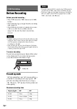 Preview for 74 page of Sony RDR-VX560 Operating Instructions Manual