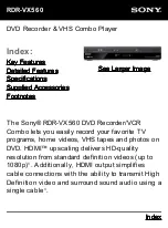 Sony RDR-VX560 Specification Sheet preview