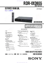 Sony RDR VXD655 - DVDr/ VCR Combo Service Manual preview