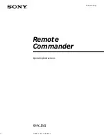 Preview for 1 page of Sony Remote Commander Operating Instructions Manual