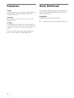 Предварительный просмотр 2 страницы Sony Remote Commander Operating Instructions Manual