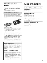 Предварительный просмотр 3 страницы Sony Remote Commander Operating Instructions Manual