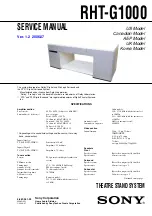 Sony RHT-G1000 - Home Theater Built-in Sound Rack System Service Manual preview