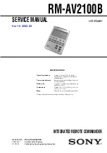 Preview for 1 page of Sony RM-AV2100B Operating Instructions  (primary manual) Service Manual