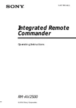 Sony RM-AV2500 - Integrated Remote Commander Operating Instructions Manual preview