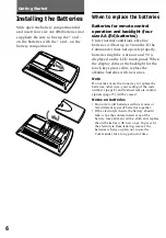 Preview for 6 page of Sony RM-AV2500 - Integrated Remote Commander Operating Instructions Manual