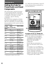 Preview for 8 page of Sony RM-AV2500 - Integrated Remote Commander Operating Instructions Manual