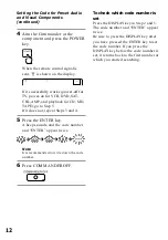 Preview for 12 page of Sony RM-AV2500 - Integrated Remote Commander Operating Instructions Manual