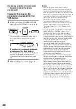 Preview for 28 page of Sony RM-AV2500 - Integrated Remote Commander Operating Instructions Manual