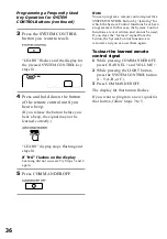 Preview for 36 page of Sony RM-AV2500 - Integrated Remote Commander Operating Instructions Manual