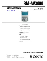 Sony RM-AV3000 Service Manual preview