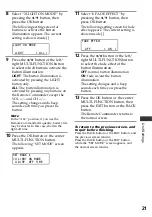 Preview for 21 page of Sony RM-AX1400 - Home Theater Remote Control Operating Instructions Manual