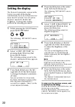 Preview for 22 page of Sony RM-AX1400 - Home Theater Remote Control Operating Instructions Manual