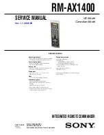 Sony RM-AX1400 - Home Theater Remote Control Service Manual preview