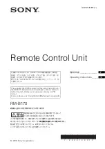 Sony RM-B170 Operating Instructions Manual предпросмотр