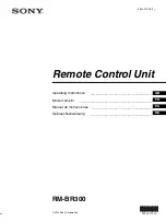 Sony RM-BR300 - Remote Control Unit Operating Instructions Manual preview