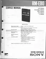 Sony RM-E80 Service Manual предпросмотр
