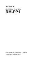 Sony RM-PP1 Operation Manual preview