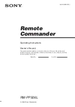 Preview for 1 page of Sony RM-PP506L Operating Instructions Manual