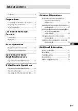 Preview for 3 page of Sony RM-TP1 Operating Instructions / Mode d’emploi Operating Instructions Manual