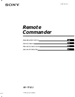 Preview for 1 page of Sony RM-TP503 Operating Instructions Manual