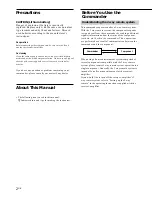 Preview for 2 page of Sony RM-TP503 Operating Instructions Manual