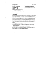 Sony RM-V10 Operating Instructions Manual preview