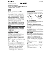 Preview for 1 page of Sony RM-V40A Operating Instructions Manual