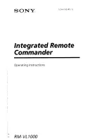 Sony RM-VL1000 - Integrated Remote Commander Operating Instructions Manual preview