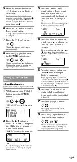 Предварительный просмотр 17 страницы Sony RM-VL1400T Operating Instructions Manual