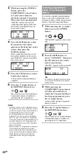 Предварительный просмотр 20 страницы Sony RM-VL1400T Operating Instructions Manual